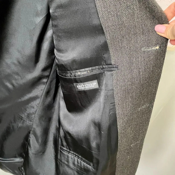 Men's'  Gray Britches Wool Sport Coat/Blazer - 42R/107 - Picture 4 of 15